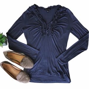 Banana Republic Ruffle Long Sleeve Top